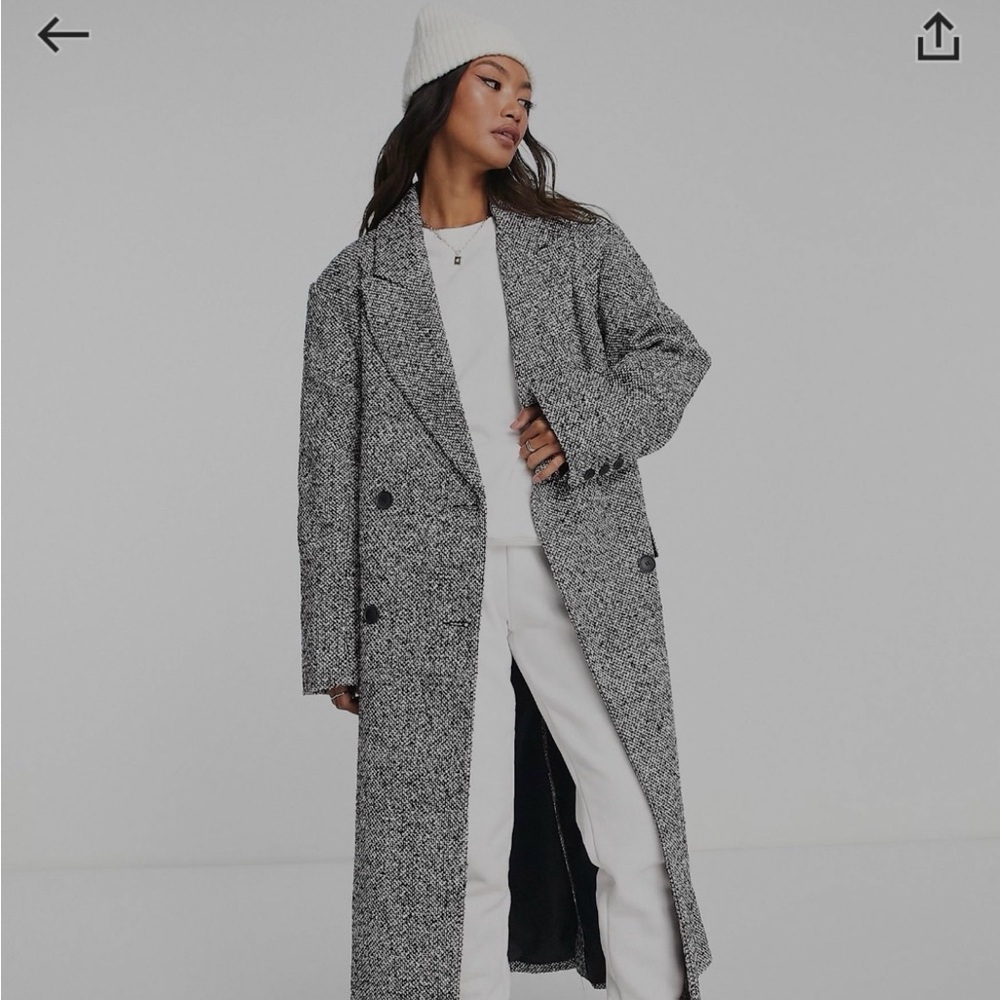 ASOS Design Salt and Pepper Dad Coat